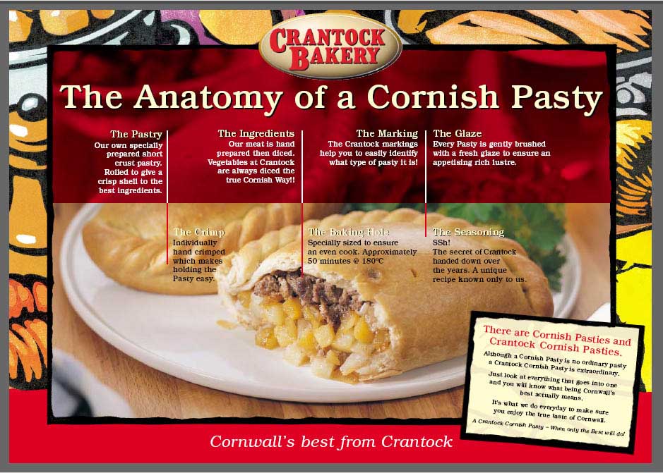 Crantock Bakery's Anatomy of a Cornish Pasty - click this image to download the poster 