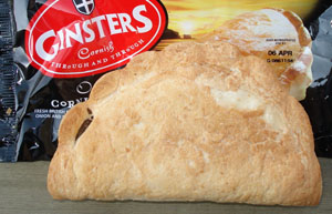 Ginsters pasty with wrapper
