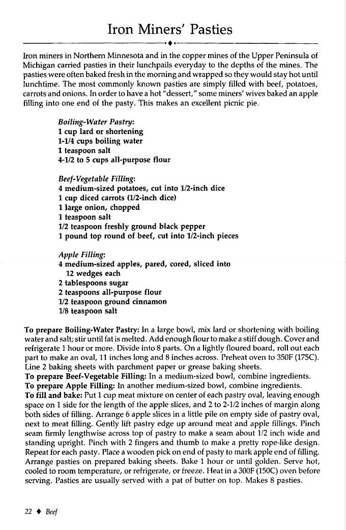 Iron Miners' Pasty recipe