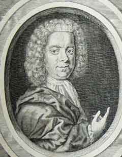 A portrait of Edrward Kidder, from his book published in 1720 AD