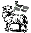 Cornish lamb & flag emblem - used formerly as a tin smelter's mark of purity, perhaps it should be on Cornish pasties .....